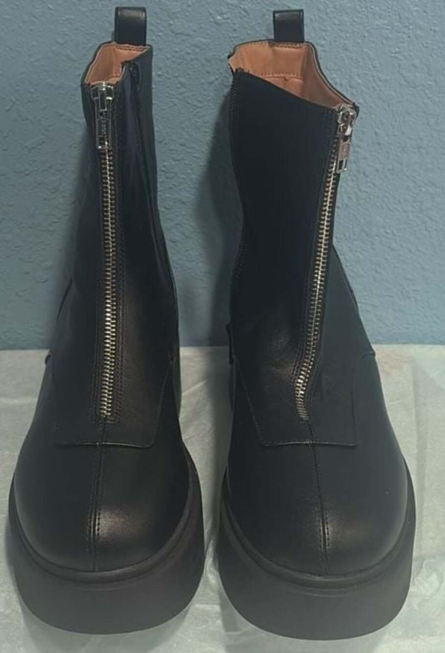 Wild Fable Black Honor Low Shaft Platform Boots with Front Zipper Size 11